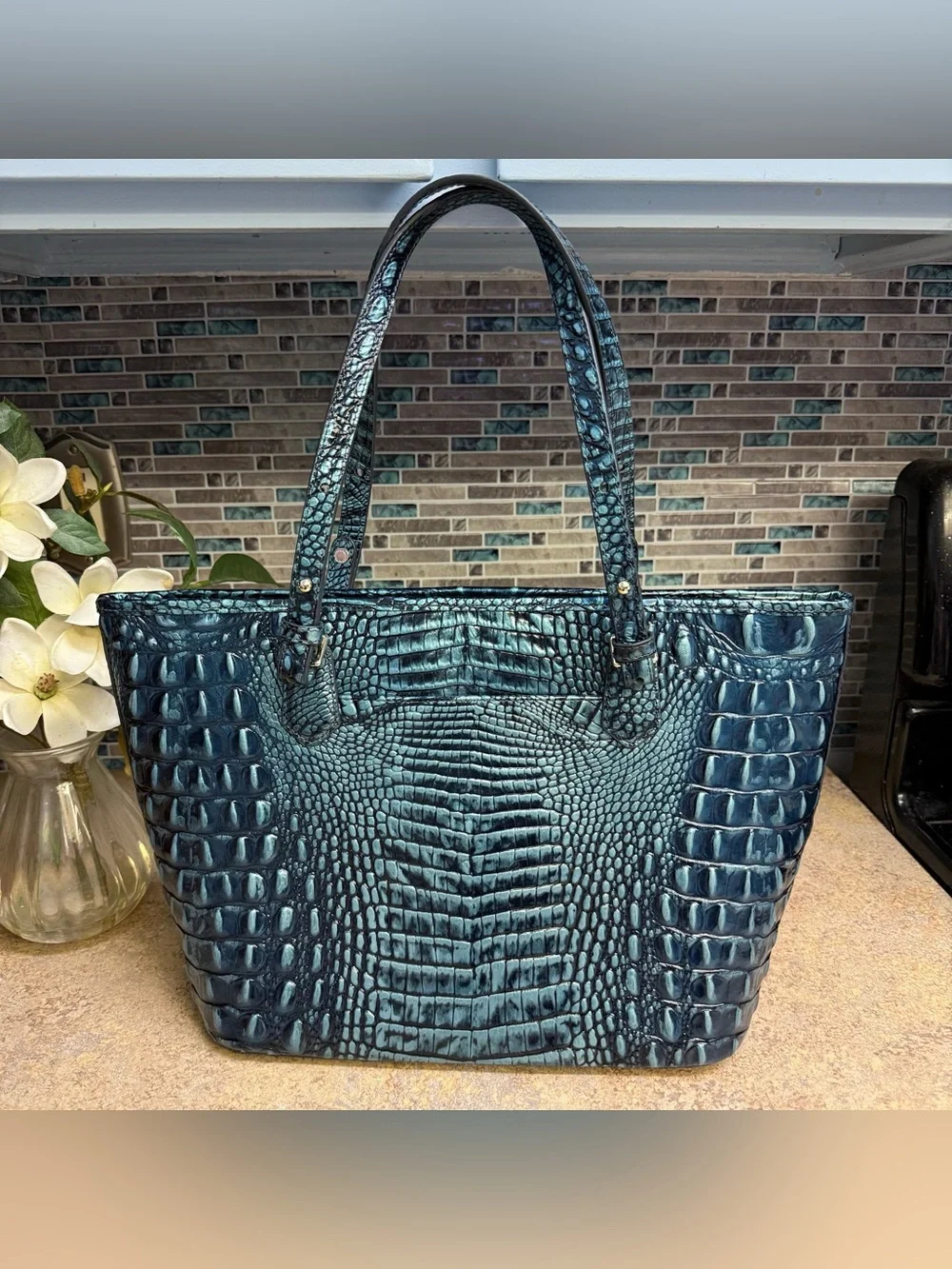 Brahmin Verdigris Medium Asher purse